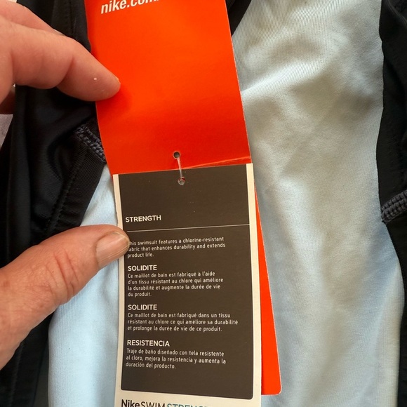 NIKE ladies black and blue razorback swimsuit NWT size 10 perfect condition - Picture 6 of 13